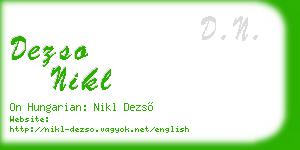 dezso nikl business card